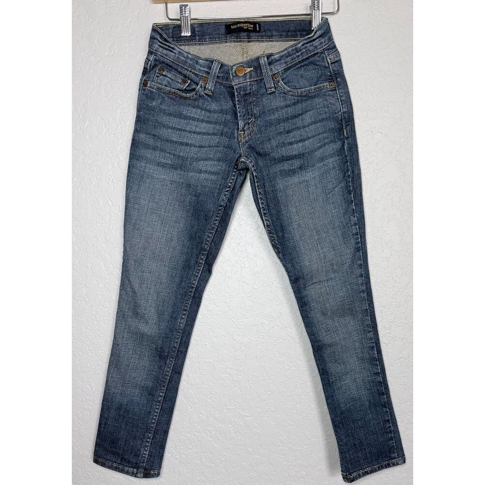 Levi’s 524 Too Superlow Jeans Size 3 Y2K Low Rise Slim Straight Dark Wash Denim